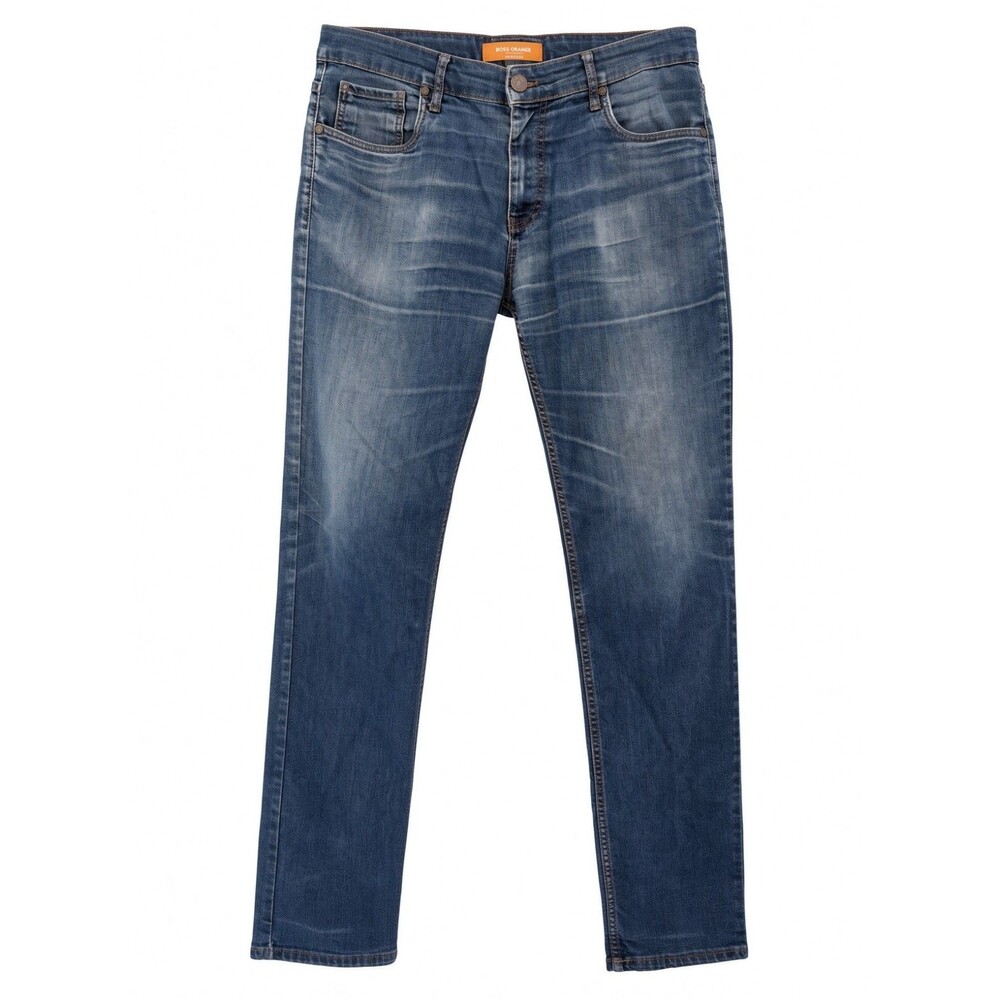 Vtg Hugo Boss Jeans Blue Faded Great Wear Mens 34x34 Soft BrokeIn Orange Y2K 90s